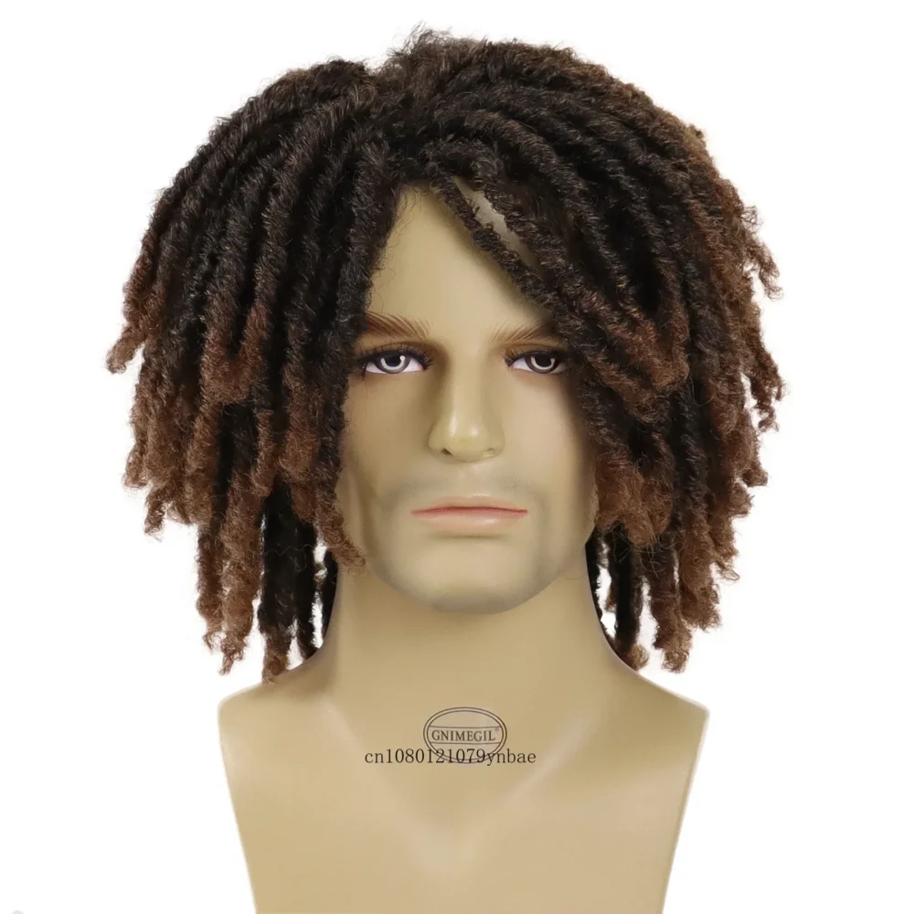 Braided Wig Men Synthetic Hair Halloween Costume Cosplay Daily Wig Curly Afro Hairstyles Disco Carnival Party DreadLock Wigs - Image 2